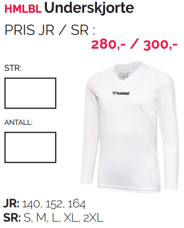 Underskjorten har blitt svært populær, og er designet for å passe under drakten.