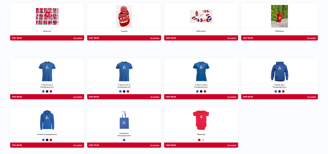 KFUM-kameratene sin supportershop