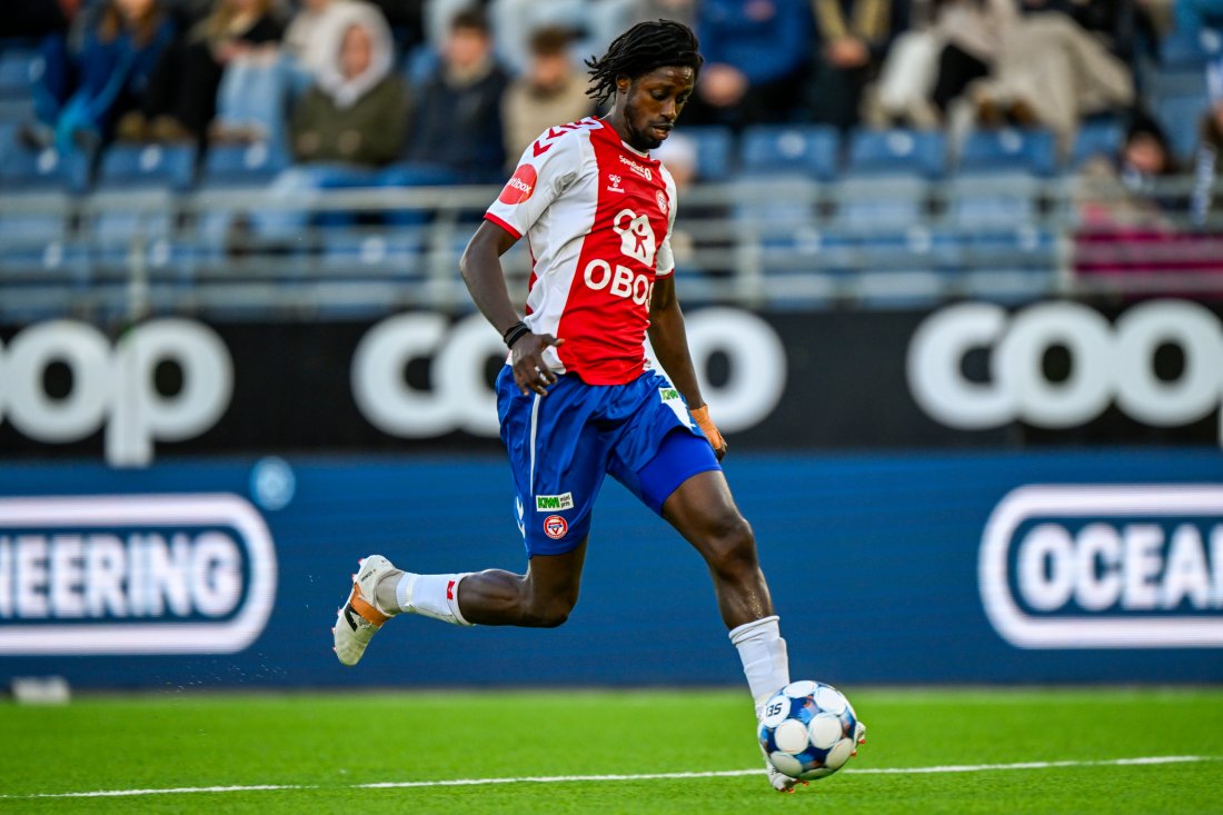 <em>Moussa vippet oss i føringen, men ellers var det lite å glede seg over for KFUM-kamerater på Lyse arena. Foto: Carina Johansen / NTB</em>